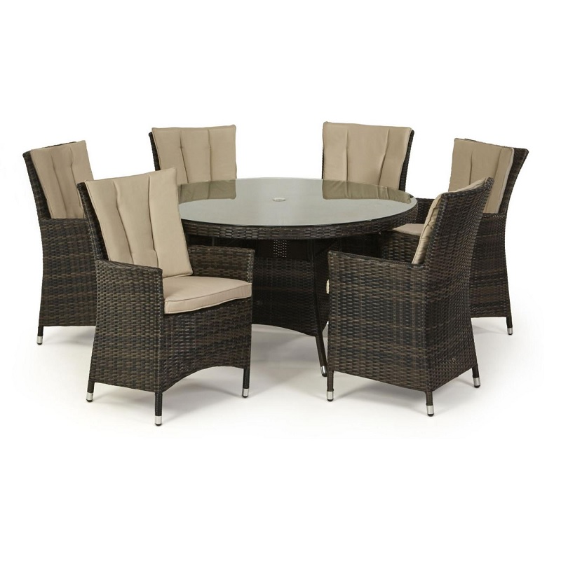 Outdoor Rattan 6Pc Set Solid Table Squared EBISS UK