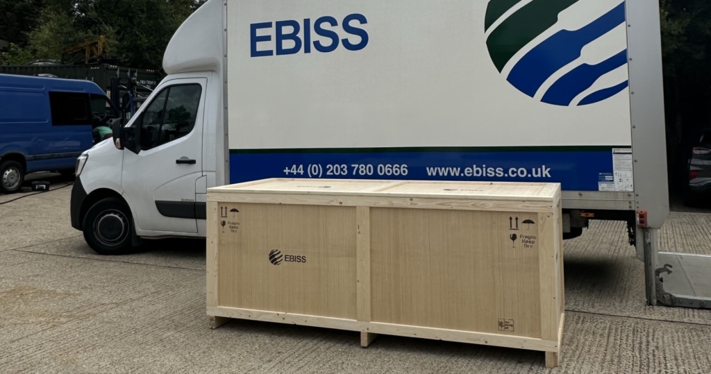 EBISS ISPM15 Art Crate next to EBISS van